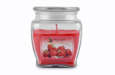 

Artistique Strawberry 12 Oz Square footed Jar Candle(Red, Pack of 1)