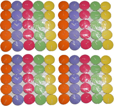 

Rasmy Candles Multi colour Tea Lights pac of 100pcs Candle(Multicolor, Pack of 100)