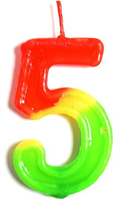 

skycandle.in 5 Number Birthday Candle(Multicolor, Pack of 1)