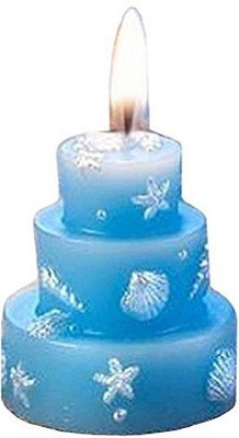 

Futaba Blue cake Shape Candle(Blue, Pack of 1)