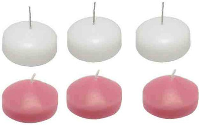 

Toygully White & Pink Nugget Floating Candle(White, Pink, Pack of 6), Pink;white