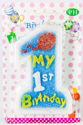 

The Souq My First Birthday Number Candle(Blue, Pack of 1)