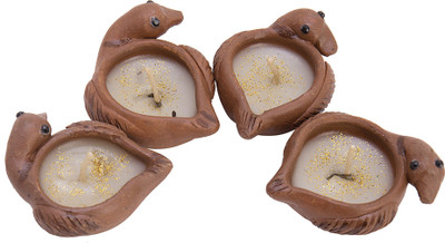

Alok Overseas Decorative Candle(Brown, Pack of 4)