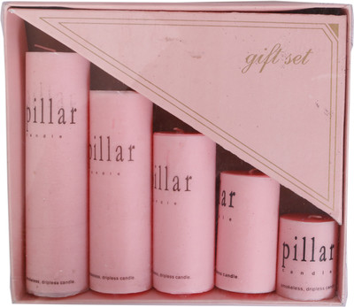 

DCH Huge Pillars Candle(Pink, Pack of 5)