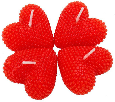 

Bling N Beads Heart shaped Candle(Red, Pack of 4)