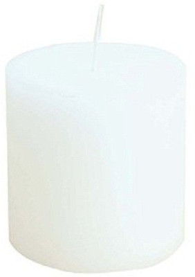 Satchitanand White Pillar Candle(White, Pack of 1)