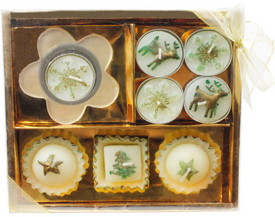 The Candle Shop Christmas Candle(Green, Pack of 8) The Candle Shop Christmas Candle(Green, Pack of 8)