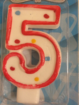 

Funcart Number 5 Dotted Candle(Red, Pack of 1)
