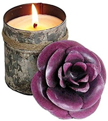 

Bali Mantra BALI MANTRA PURPLE CAMELLIA FLOWER LID TOP NATURAL SOY WAX CANDLE WITH DISTRESSED TIN (WHITE + PURPLE 4 x 5.5") SCENT : PEACH & GRAPEFRUIT Candle(Purple, Pack of 1)