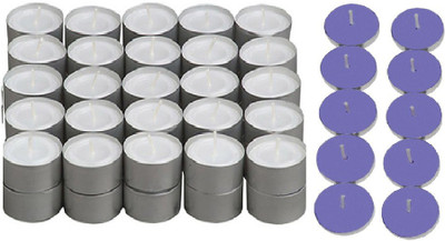 

Rasmy Candles White Tealight 50 Pcs Get Scented Lavender 10 Pc Diwali Special Candle(Purple, White, Pack of 60)