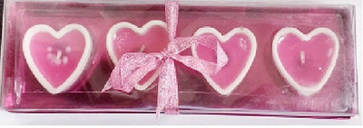 

Shopjinie Floating Heart Candles Pack Candle(Pink, Pack of 4)