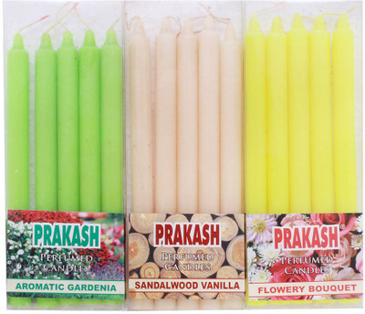 

Prakash AROMATIC COMBO Candle(Green, Yellow, Beige, Pack of 3), Beige;green;yellow