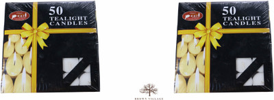 

Brown Village T-Light Candle(White, Pack of 100)