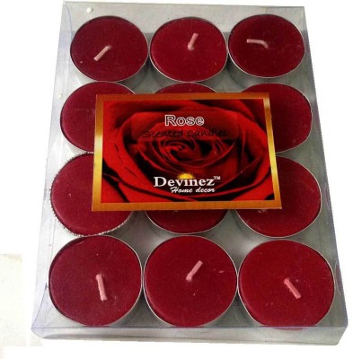 

Devinez 12A Premium Rose Scented Polycarbonate Smokeless Tealight Candle(Red, Pack of 12)