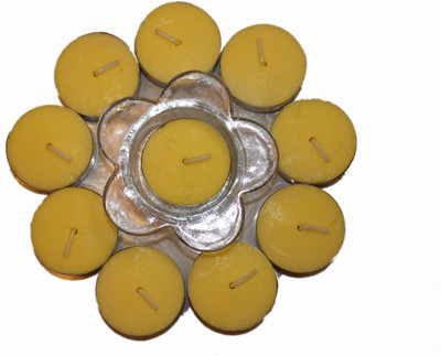 

Fragrance Concoction Jasmine fragrance Tealight with stand Candle(Yellow, Pack of 1)