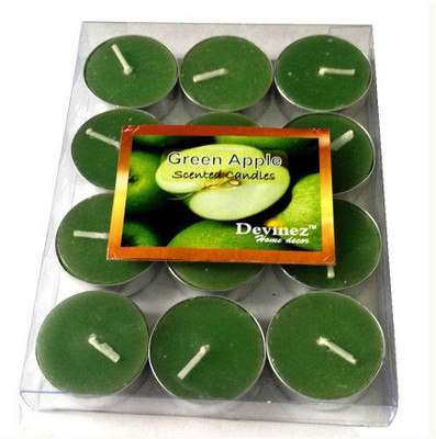 

Devinez 12A Premium Green Apple Scented Polycarbonate Smokeless Tealight Candle(Green, Pack of 12)