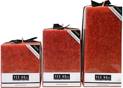 Yes No Red Rose Fragrance Bar Candles (Set of 3) | Smokeless |Pack of Small, Medium and Large Candles | Candle(Red, Pack of 3)