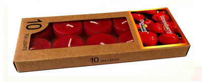 

Devinez Premium Strawberry Scented Polycarbonate Smokeless Tealight Candle(Red, Pack of 10)