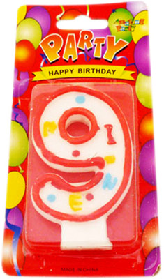 

Party Anthem 9 Number Candle(Red, White, Pack of 1)