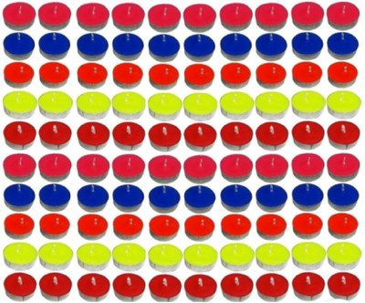 

Madhulica Candles MADHULICA MULTICOLOUR TEA LIGHT CANDLES PACK OF 200PCS Candle(Multicolor, Pack of 200)