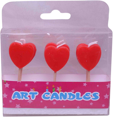 

Funcart Hearts Toothpick Candle(Red, Pack of 6)