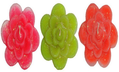 

Atorakushon Big Rose Flower Smokeless Scented CANDLE Candle(Multicolor, Pack of 6)
