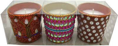 

MH Lac Candle(Multicolor, Pack of 3)