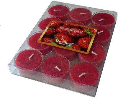 

Devinez 12C Premium Strawberry Scented Polycarbonate Smokeless Tealight Candle(Red, Pack of 12)