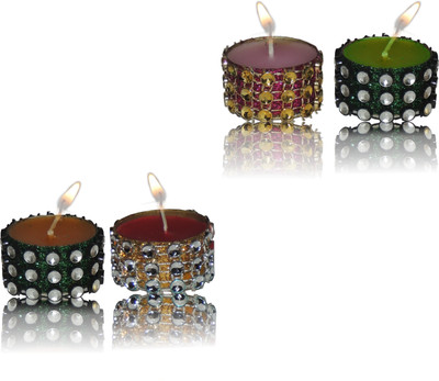 

Sophies tea_light_4 Candle(Multicolor, Pack of 4)