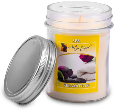 

Artistique Relaxation Ring Jar with Tin Lid Candle(White, Pack of 1)