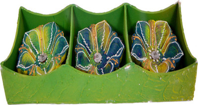 

Shreeng Flower Shape Candle Holder Candle(Multicolor, Pack of 3)