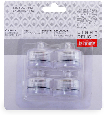 

@home Flameless Candle(White, Pack of 4)