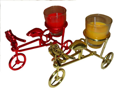 

Atorakushon 2 Pieces Designer Cycle Wax Smokeless Scented CANDLE Candle(Multicolor, Pack of 2)