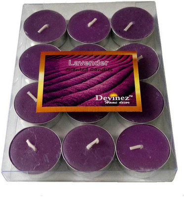 

Devinez 12A Premium Lavender Scented Polycarbonate Smokeless Tealight Candle(Purple, Pack of 12)
