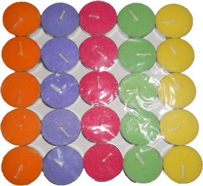 

Rasmy Candles Multi colour T Lites pac of 25pcs Candle(Multicolor, Pack of 25)
