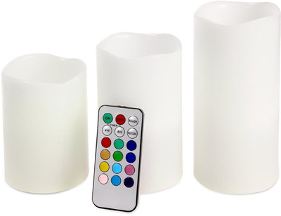 

A To Z Traders Remote Controlled FlameLess LED Candle(Multicolor, Pack of 3)