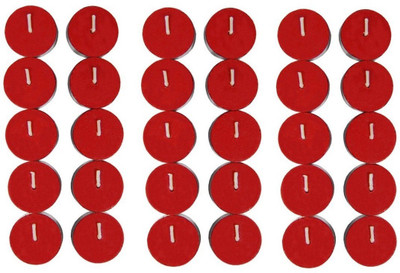 

Rasmy Candles Scented Tealight Apple Cinnamon pac of 30 Candle(Red, Pack of 30)