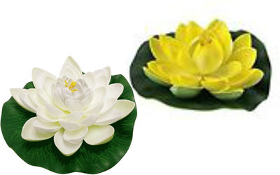 

Toygully White & Yellow Floating Lotus Candle(Multicolor, Pack of 2)