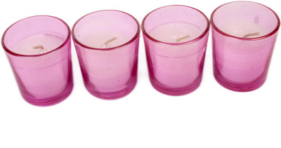 Silverlight Pink Glass Votive Candle(Pink, Pack of 4) Silverlight Pink Glass Votive Candle(Pink, Pack of 4)