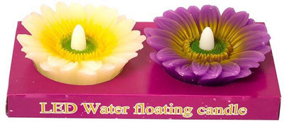 

Painting Mantra Lotus LED Wax Candle(Multicolor, Pack of 2)