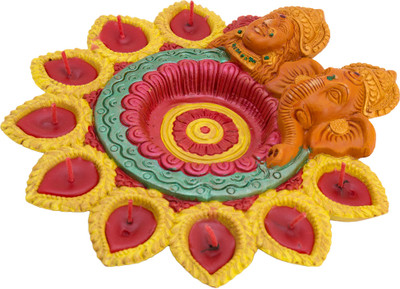 

Alok Overseas Laxmi And Ganesha Candle(Yellow, Pack of 1)