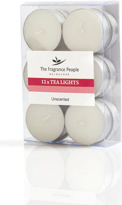 The Fragrance People 12 Unscented Tealights Candle(White, Pack of 12)