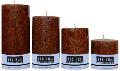 

Yes No Coffee Scented Pillar Candles Set-Brown Color | Pack of 4 Different Size Candles | By YesNo.in Candle(Brown, Pack of 4)