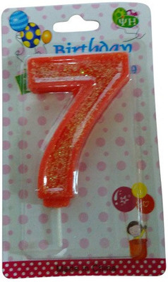 

Funcart Glitter Numerical Number Seven Shape Candle(Red, Pack of 1)