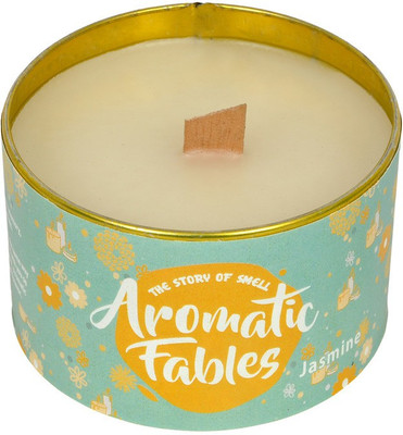 

First Row Aromatic Fables 8oz Jasmine Fragrance Soy Wax Scented Decorative Gifting White Color Wood Wick Tin Candle Candle(White, Pack of 1)