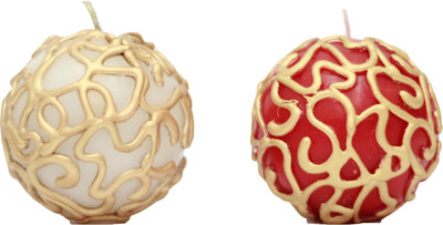 33% OFF on Tvish Candles Decorative Ball Candle(Red, White, Pack of 2)
