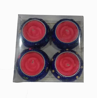 

Shopjinie Decorative Tealight Candles Set of 4 Candle(Pink, Pack of 4)