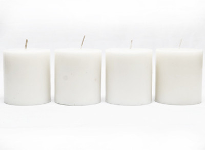

Silver Era 3 Inch White Unscented Round Shape Plain Pillar (Set of 4) Candle(White, Pack of 4)