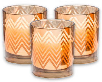 

Home Artisan Clarisse Chevron-Pattern Copper Gold Candles Candle(Gold, Pack of 3)