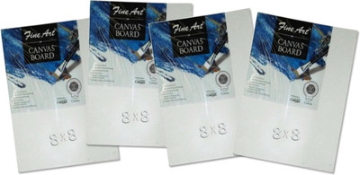 

Toygully Painting kit Cotton Mediun Grain Canvas Board (Set of 4)(White)